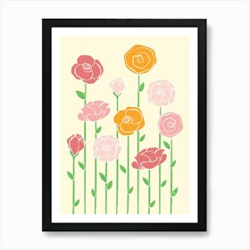 Happy Flowers Art Print