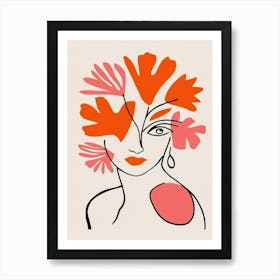 matisse Woman With Flowers On Her Head Art Print