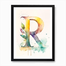 R, Letter, Alphabet Storybook Watercolour IIII Art Print