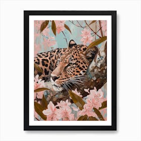 Floral Ornamental Leopard 4 Art Print