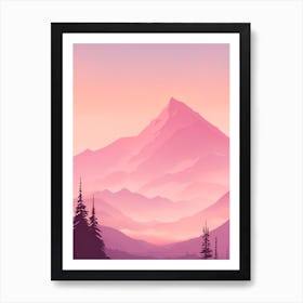 Misty Mountains Vertical Background In Pink Tone 50 Art Print