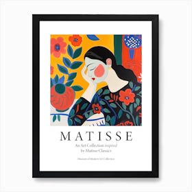 Sleepy Woman With Floral Dress, The Matisse Inspired Art Collection Poster Art Print