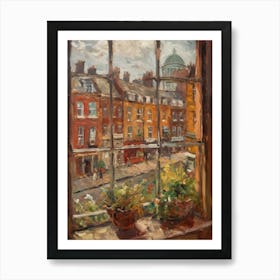 Window View Of London In The Style Of Impressionism 2 Art Print