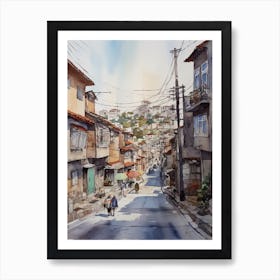 Painting Of Seoul South Korea In The Style Of Watercolour 4 Art Print