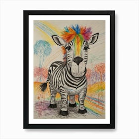 Rainbow Zebra 12 Art Print