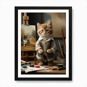 Artist Kitten Art Print