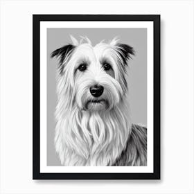 Skye Terrier B&W Pencil Dog Art Print