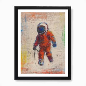 Astronaut Crayon 2 Art Print