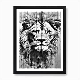 Lion Etching Art Print