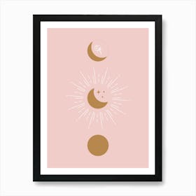 Blush Moon Phases Art Print