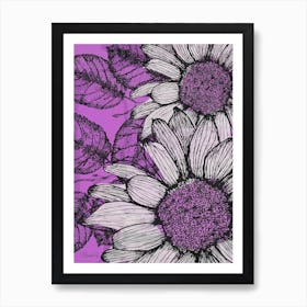 Sunflower Purple Art Print