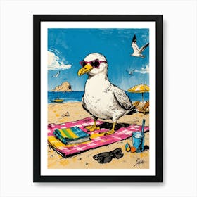 Seagull On The Beach 1 Art Print