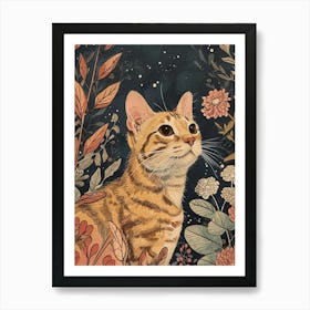 Bengal Cat Japanese Illustration 3 Art Print