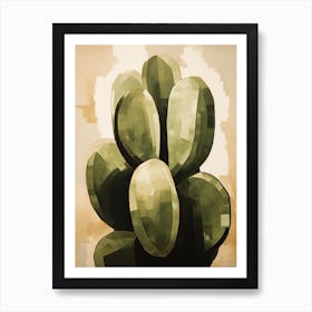 Modern Abstract Cactus Painting Acanthocalycium Cactus 3 Art Print