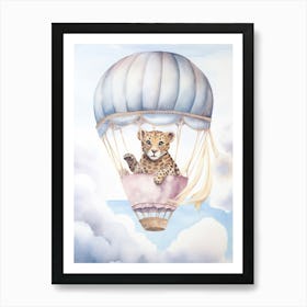 Baby Leopard 1 In A Hot Air Balloon Art Print