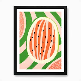 Honeydew Melon Fruit Summer Illustration 1 Art Print