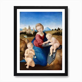 Madonna And Child With The Infant Saint John, Raphael Art Print