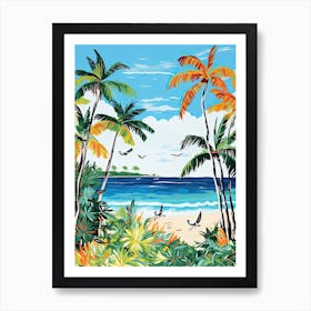 Eagle Beach, Aruba, Matisse And Rousseau Style 3 Art Print