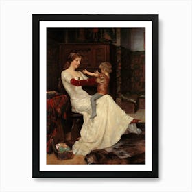 Lady And Her Child Art Print