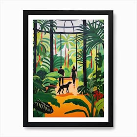 Painting Of A Dog In Royal Botanic Garden, Kew United Kingdom In The Style Of Matisse 03 Art Print