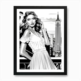 Mod Girl Black And White NYC 3 Art Print