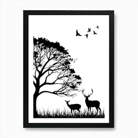 Deer In The Forest Poster