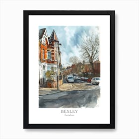 Bexley London Borough   Street Watercolour 3 Poster Art Print