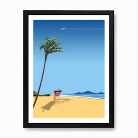 Ibiza, Spain. Serene beach, tropical chillout — City Pop art, retrowave/vaporwave poster, 80s, aesthetic poster Art Print