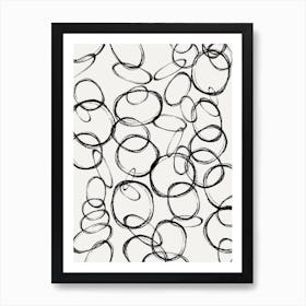 Black And White Circles Art Print