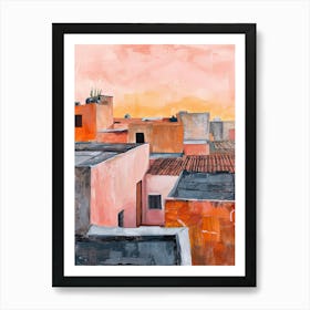 Mexico City Rooftops Morning Skyline 2 Art Print