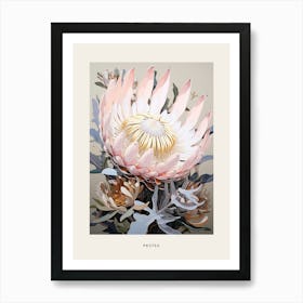 Flower Illustration Protea 6 Poster Art Print