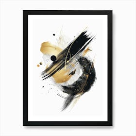 Abstract Black Gold Canvas Print 2 Art Print