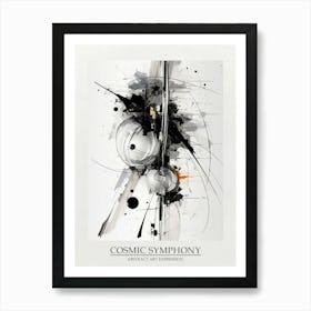 Cosmic Symphony Abstract Black And White 2 Poster Art Print