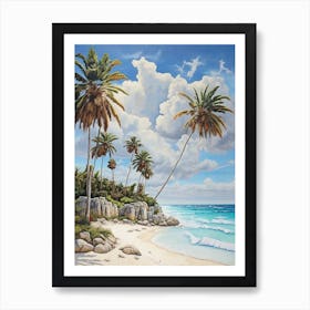 Palm Trees On The Beach 1 Art Print