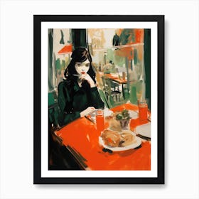 Girl At A Table 2 Art Print