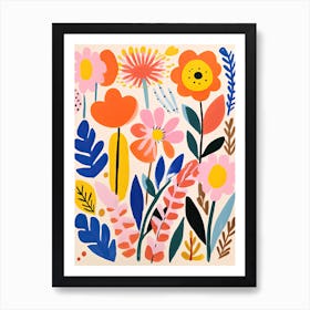 Flowers 13, Matisse style, Floral texture Art Print