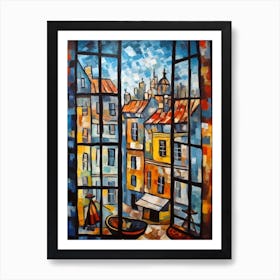 Window View Of Copenhagen Denmark In The Style Of Cubism 2 Art Print