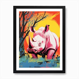 Rhino In The Wild Colour Pop 2 Art Print