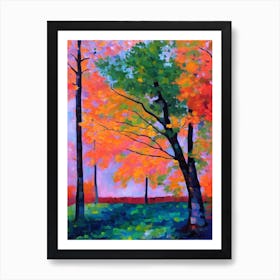 Burr Oak Tree Cubist 2 Art Print