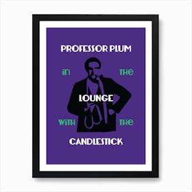 Professor Plum - Retro - Lounge - Vintage - Cluedo - Board Game - Mystery - Art Print - Purple Art Print
