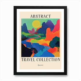 Abstract Travel Collection Poster Myanmar 4 Art Print