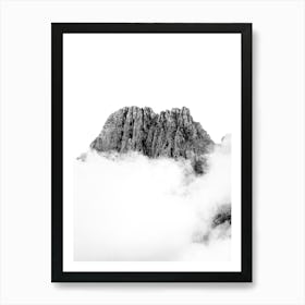 Misty Mountain Top Black And White Boho Minimalist Art Print Art Print