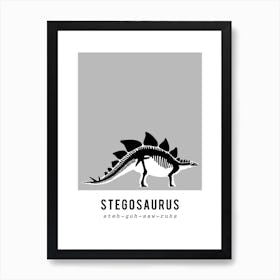 Stegosaurus Dinosaur Skeleton Fossil Art Print