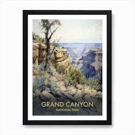 Grand Canyon National Park Watercolour Vintage Travel Poster 1 Art Print