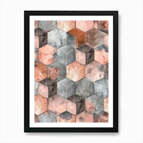 Rose Gold Marble Wallpaper Art Print