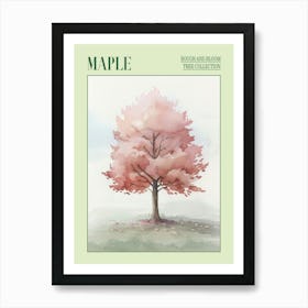 Maple Tree Atmospheric Watercolour Painting 4 Poster Art Print