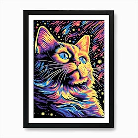 Cosmic Furstorm, Psychedelic Cats series Art Print