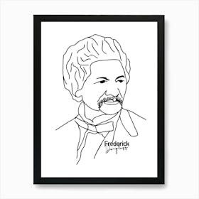 Frederick Douglass in Monoline Art Poster