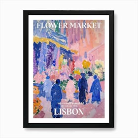 Vintage Flower Market Painting Lisbon 2 Art Print