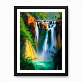 Anisakan Falls, Myanmar Nat Viga Style Art Print